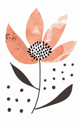 Hand drawn watercolor flowers art