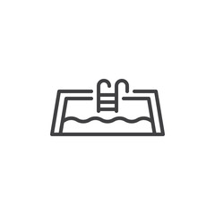 Swimming pool line icon