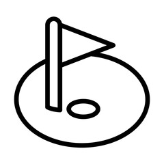 golf hole Vector Line Icon Design