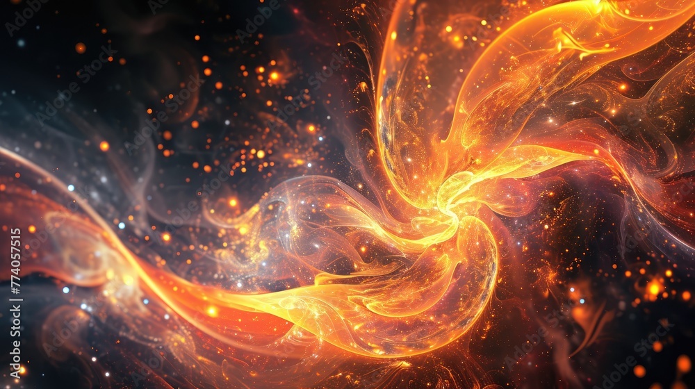 Poster Abstract patterns background resembling cosmic phenomena, Background with abstract patterns resembling cosmic wonders.
