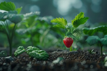 With each passing week, the seedlings transform into juicy strawberries, a testament to the garden's abundance