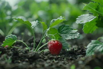 The garden provides a haven for thriving strawberry seedlings