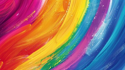 Rainbow background digital illustration with bold, colorful stripes stretching across the canvas