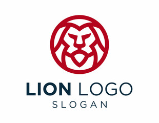 Logo about Lion created using the CorelDraw application. on a white background.