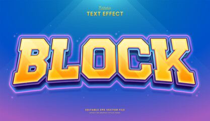 decorative 3D color block editable text effect vector design
