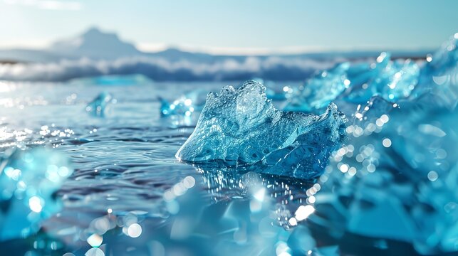 Melting ice caps, high quality, high resulution, photo realism, 