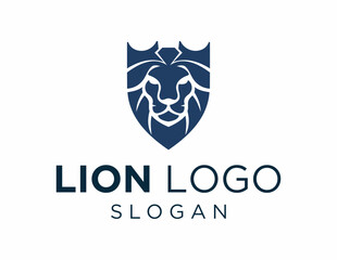 Logo about Lion created using the CorelDraw application. on a white background.