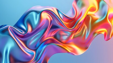 3d fluid abstract metallic holographic