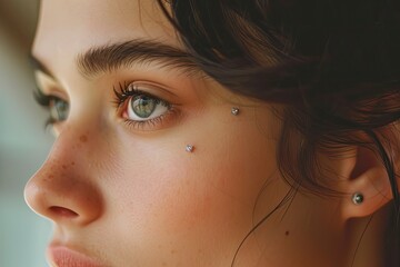Minimalist diamond nose stud for a subtle yet elegant look, Understated elegance with a minimalist diamond nose stud.
