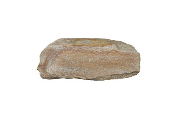Raw specimen of Quartzite rock  isolated on white background. Non-foliated metamorphic rock which...