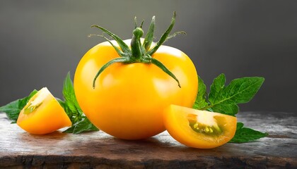 Yellow Tomato isolated on a white backdrop