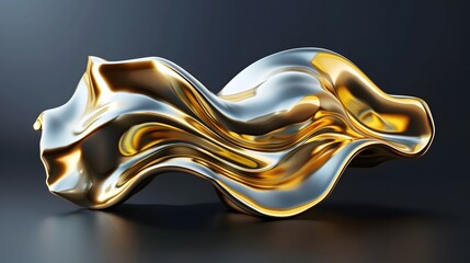 3d fluid abstract metallic holographic