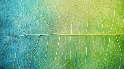Vibrant Gradient Leaf Texture: A Study in Plant Macro Photography