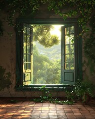 A window onto unseen mysteries, photorealistic and random, illuminated by natural lighting ,3DCG,high resulution