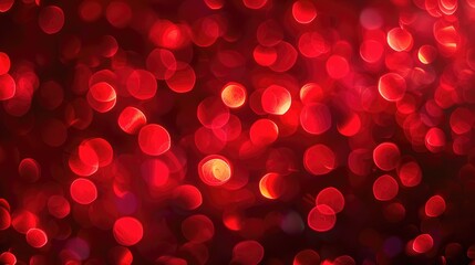 Abstract background of defocused red holiday lights