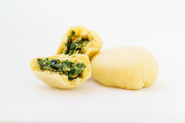 Northeastern special vegetable stuffed pastry on white background