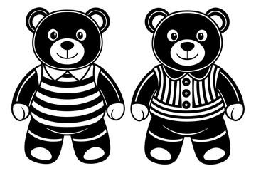 teddy bear two--character-teddy-bear-vector-illustration