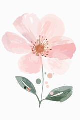Vector hand drawn watercolor floral flower