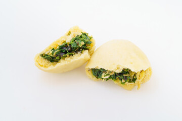 Northeastern special vegetable stuffed pastry on white background