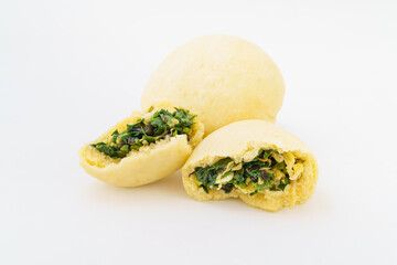 Northeastern special vegetable stuffed pastry on white background