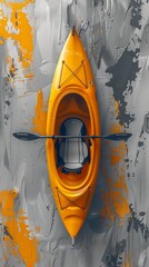 Miniature 3D kayak bright color