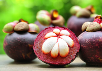 Close up Mangosteens on table - 774066777