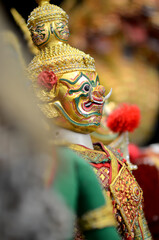 The marionette of ravana in ancient Thai costume and art design.This kind of performance in...