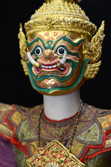 The marionette of ravana in ancient Thai costume and art design.This kind of performance in...