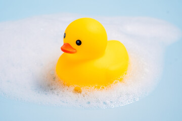 Rubber duck covered in soap