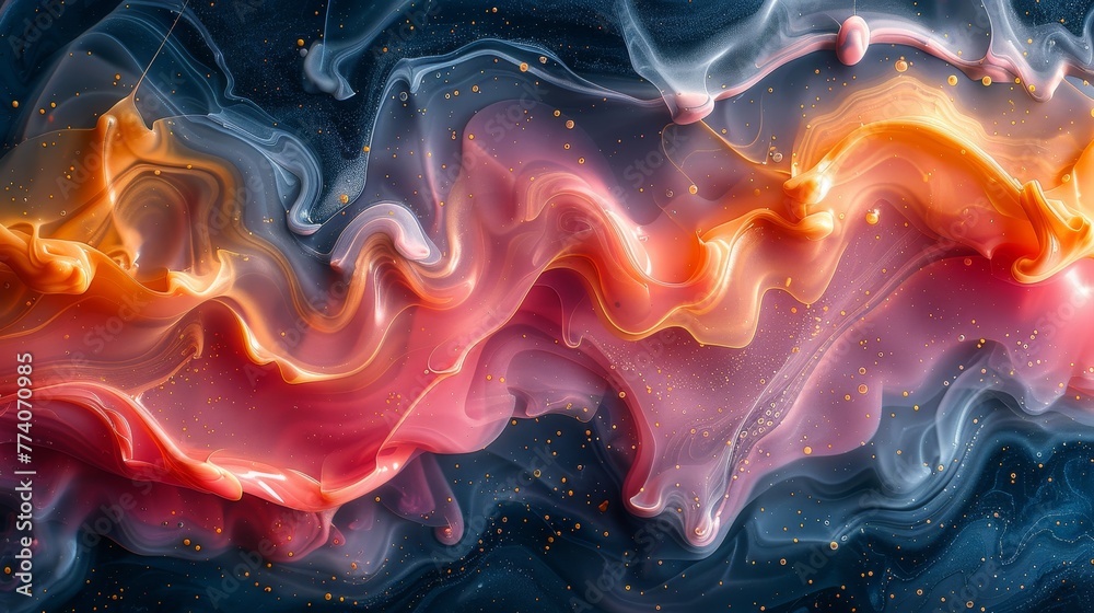 Leinwandbilder an abstract pattern featuring colorful swirls of ink, ideal for creating creative backgrounds