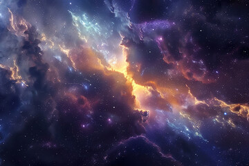Amazing hyper realistic photograph of deep space from webb telescope. Abstract galaxy nebulae.