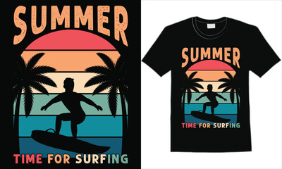 Summer Time Surfing Tshirt Design, Best Vector file