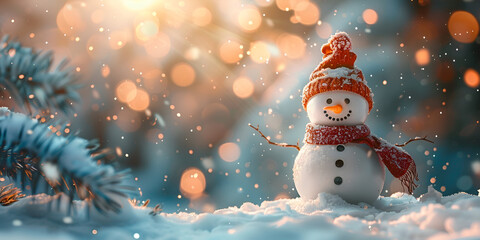 snowman in the snow, generative ai