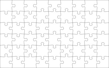 Puzzles grid template. Jigsaw puzzle pieces, thinking game and jigsaws detail frame design. Business assemble metaphor or puzzles game challenge vector. - obrazy, fototapety, plakaty