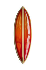 Decorative Surfboard with Wave Design Isolated