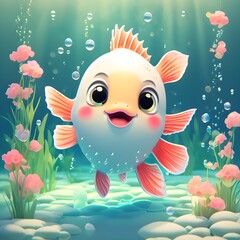 Fototapeta na wymiar Cute Fish
