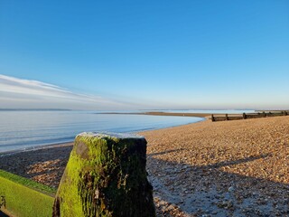 Idyllic view of the sea at Lee On The Solent, Hampshire, UK