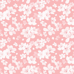 Sakura blossom pattern in flat design