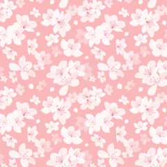 Tuinposter Sakura blossom pattern in flat design © Macrovector