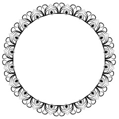 round frame border decor element circle pattern vector