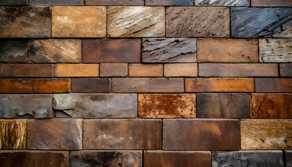 Stone brick wall texture background for interior exterior decoration and industrial construction concept design.