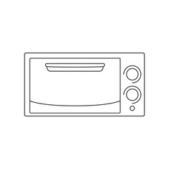 Oven linear vector icon. Microwave logo icon. Kitchen oven vector symbol. Electric oven vector icon. Homemade baking vector concept.