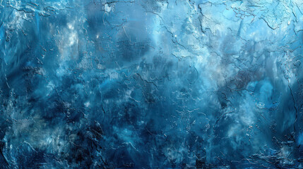 Blue Water and Clouds Abstract Painting - obrazy, fototapety, plakaty