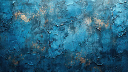 Blue and Brown Paint Splatters on Wall
