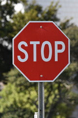stop sign on a road
