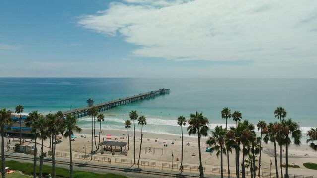 Southern California Coastal Beach Town City. Ocean Front Homes Aerial Drone Footage Laguna, La Jolla, San Clemente