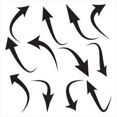 curved arrow icon vector. curve arrow icon. Vector illustration.  EPS 10/AI