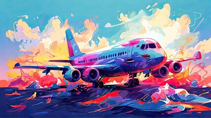 drawing abstract plane background