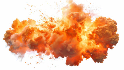 fire explosion with smoke White background