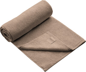 Mockup tan, nude, beige rolled towel PNG